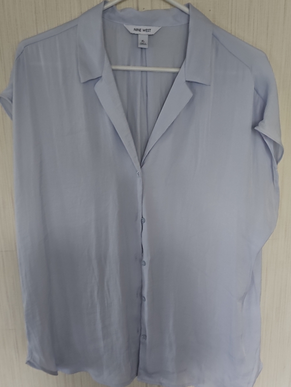 Nine West Light Blue Button-Front Women's Blouse